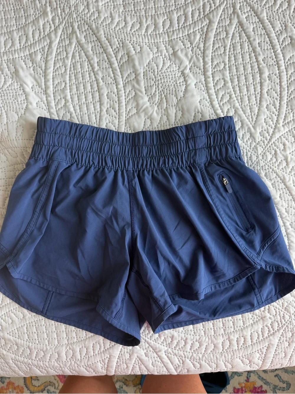 Lululemon Track That Short Deep Blue Elastic-Waist Running Shorts